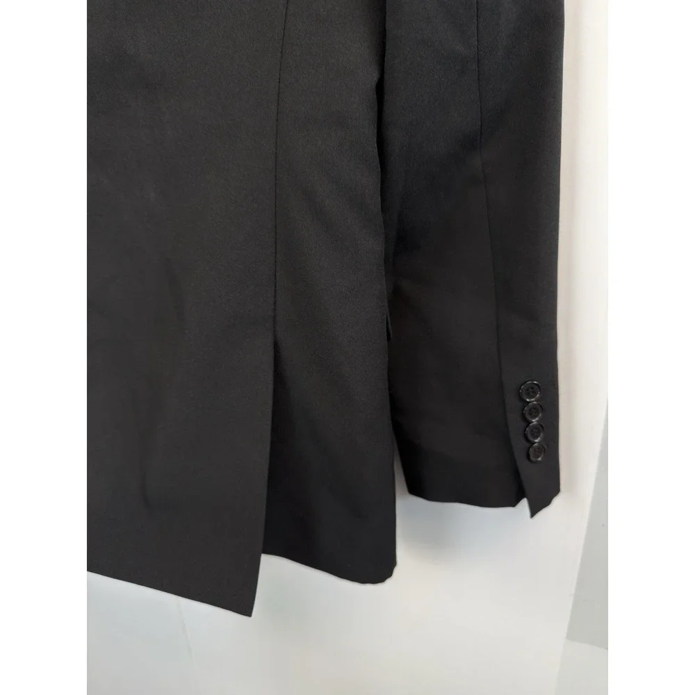 Alain Dupetit Blazer Mens 42R Black Suit Coat Jacket‎ Double Vented 2 Buttons